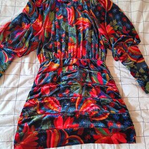 Farm Rio banana sky velvet dress